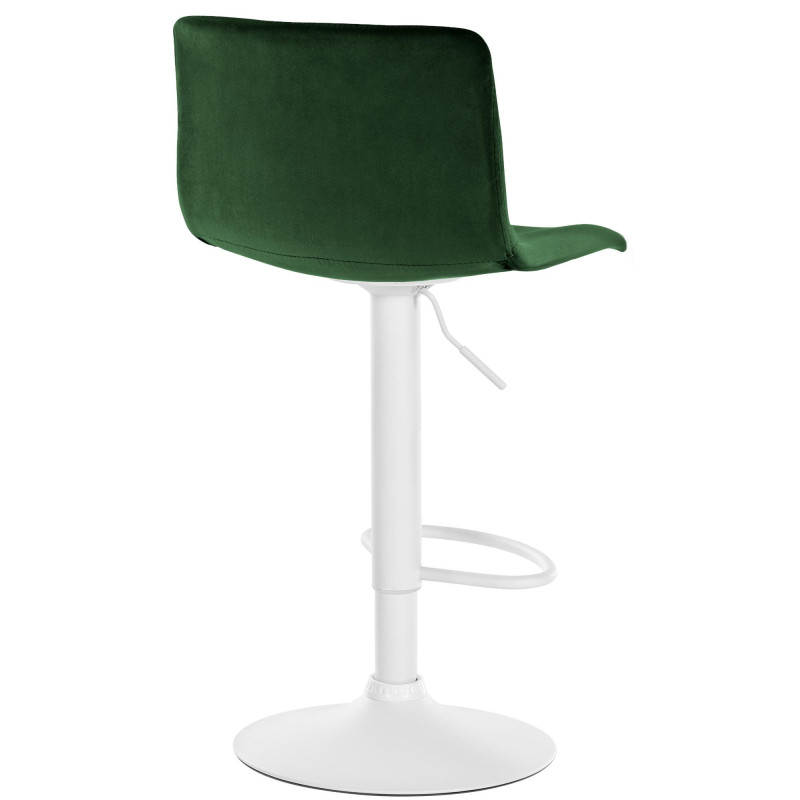 Tabouret de bar design Velours Vert Métal Blanc Zenil - 2