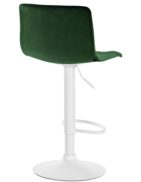 Tabouret de bar design Velours Vert Métal Blanc Zenil - 2