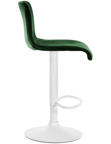 Tabouret de bar design Velours Vert Métal Blanc Zenil - 3
