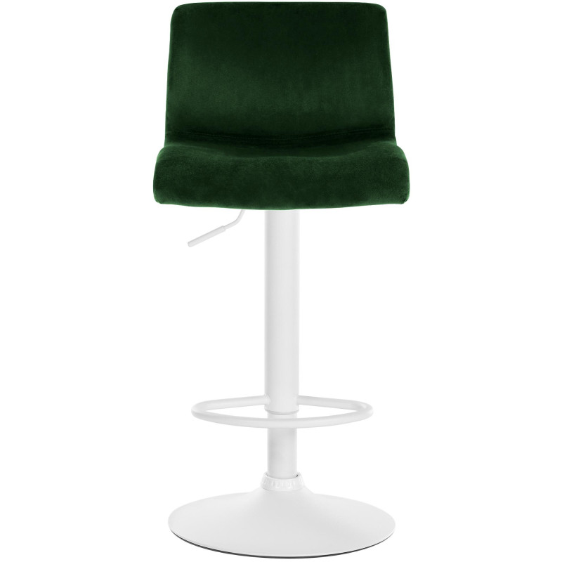Tabouret de bar design Velours Vert Métal Blanc Zenil - 4