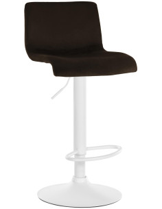 Tabouret de bar design Velours Marron Métal Blanc Zenil - 1