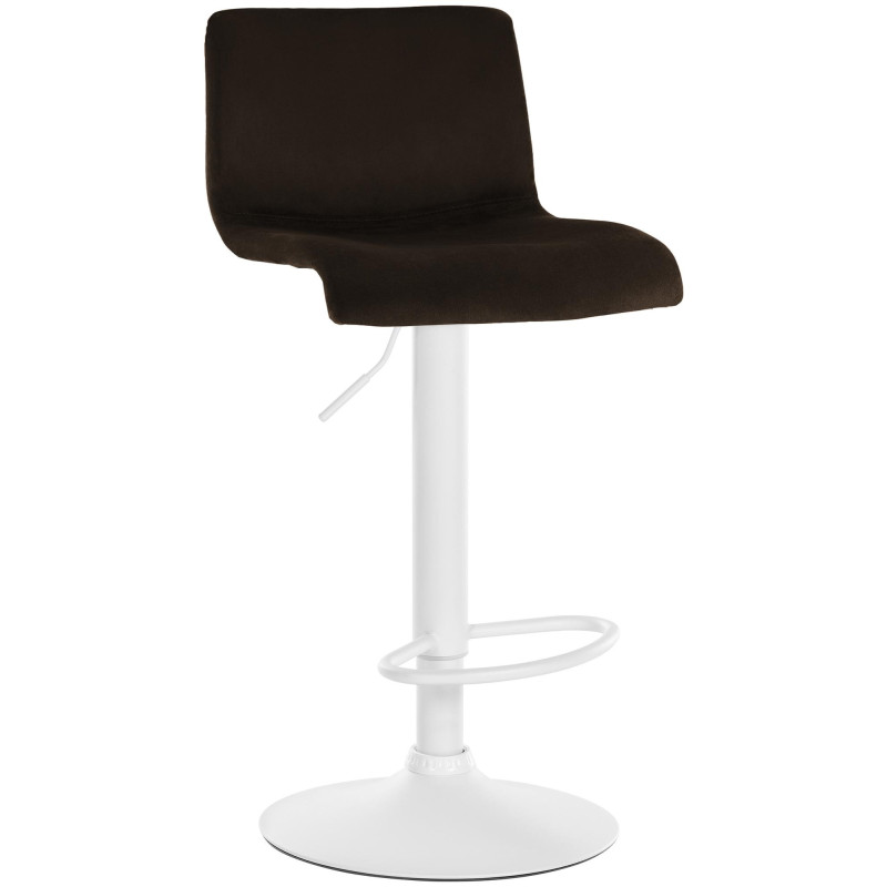 Tabouret de bar design Velours Marron Métal Blanc Zenil - 1