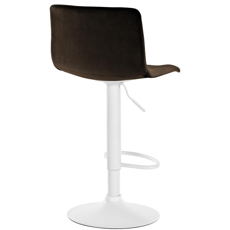 Tabouret de bar design Velours Marron Métal Blanc Zenil - 2