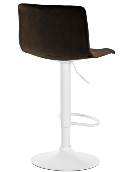 Tabouret de bar design Velours Marron Métal Blanc Zenil - 2