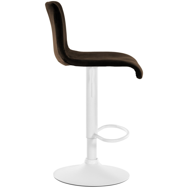 Tabouret de bar design Velours Marron Métal Blanc Zenil - 3