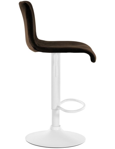 Tabouret de bar design Velours Marron Métal Blanc Zenil - 3