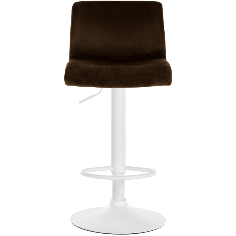Tabouret de bar design Velours Marron Métal Blanc Zenil - 4
