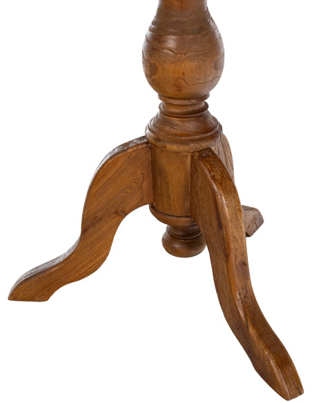 Table d'appoint shabby chic Ronde 50 cm Bois Marron Avenor 