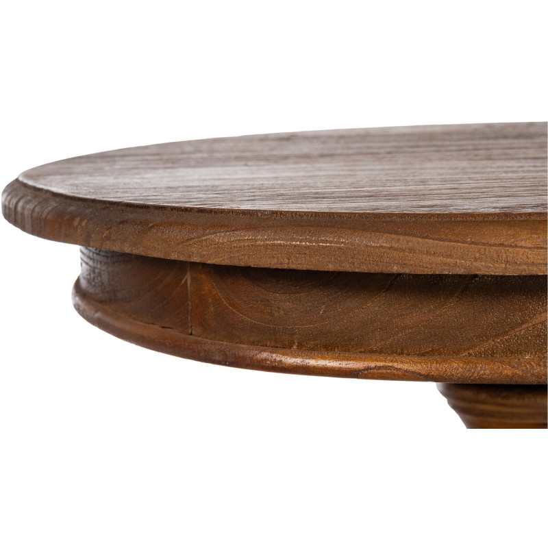 Table d'appoint shabby chic Ronde 50 cm Bois Marron Avenor 