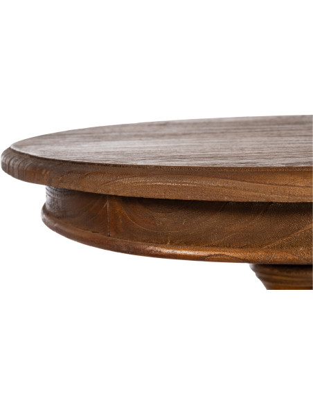 Table d'appoint shabby chic Ronde 50 cm Bois Marron Avenor 