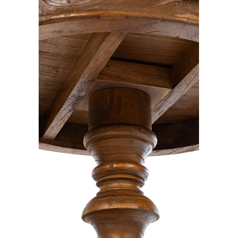 Table d'appoint shabby chic Ronde 50 cm Bois Marron Avenor 