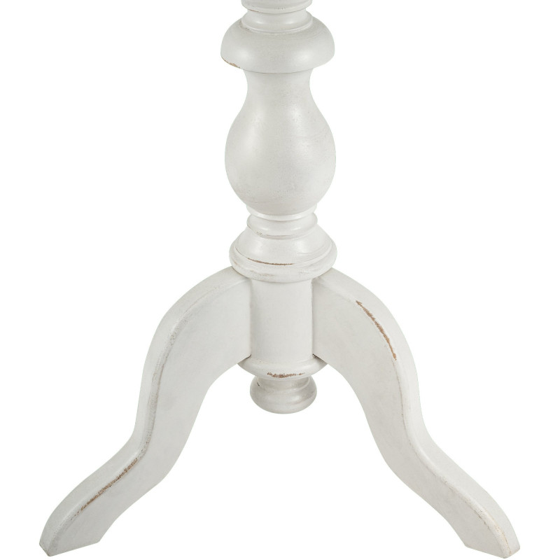 Table d'appoint shabby chic Ronde 50 cm Bois Blanc Patiné Avenor - 4