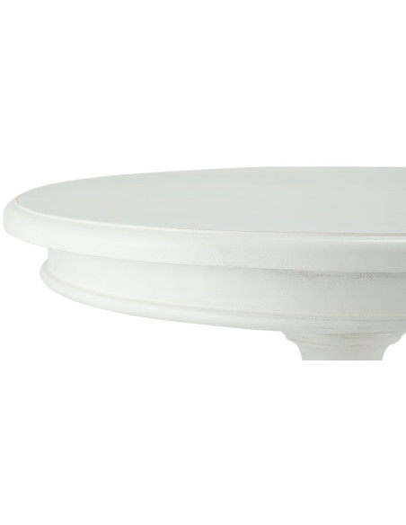 Table d'appoint shabby chic Ronde 50 cm Bois Blanc Patiné Avenor - 2