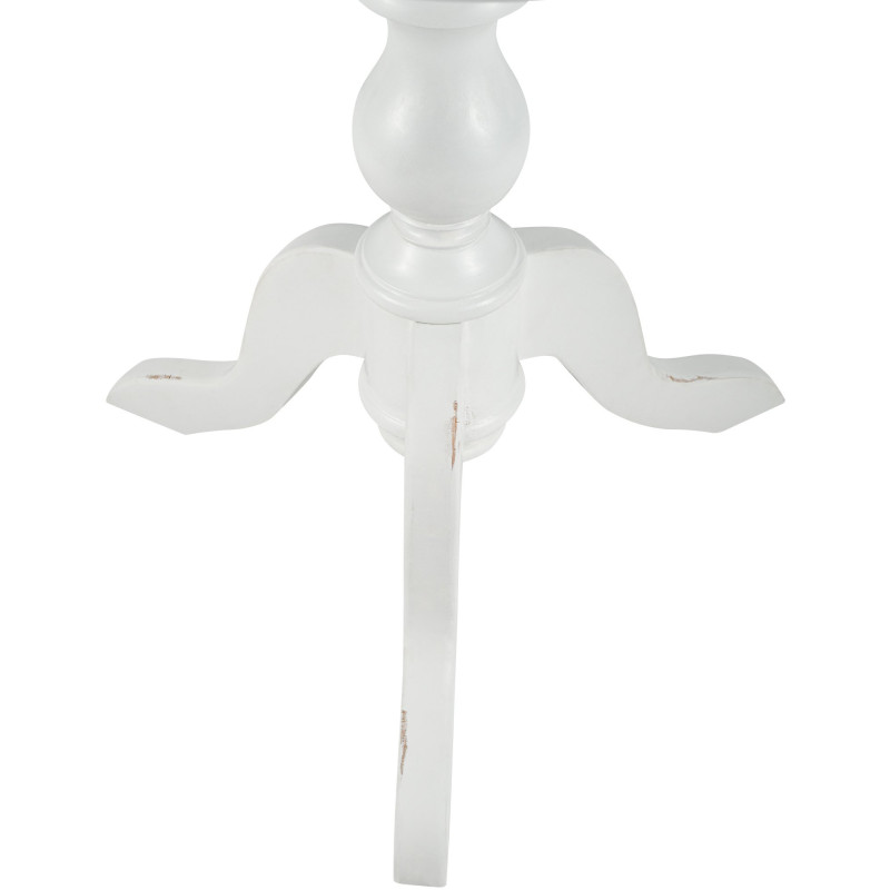 Sellette haute shabby chic Ronde 70 cm Bois Blanc Patiné Avenor 