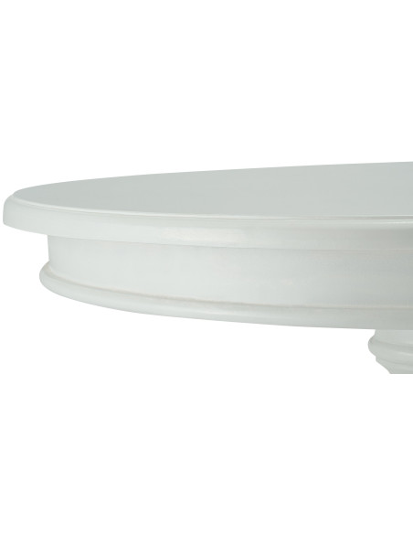 Sellette haute shabby chic Ronde 70 cm Bois Blanc Patiné Avenor 