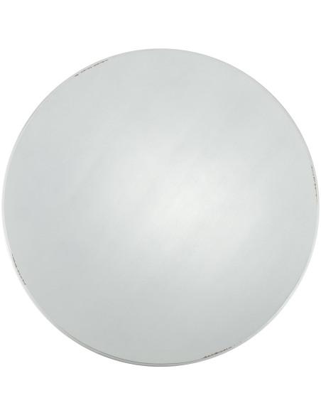Sellette haute shabby chic Ronde 70 cm Bois Blanc Patiné Avenor 