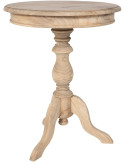Table d’appoint ronde en bois de mindi naturel Ø 50 x 64 cm Avenor