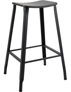 Tabouret de bar industriel chic Métal Noir Mat Wavin - 1