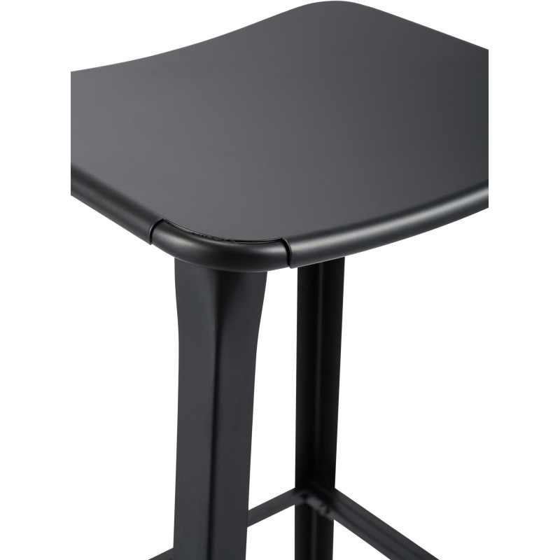 Tabouret de bar industriel chic Métal Noir Mat Wavin - 2