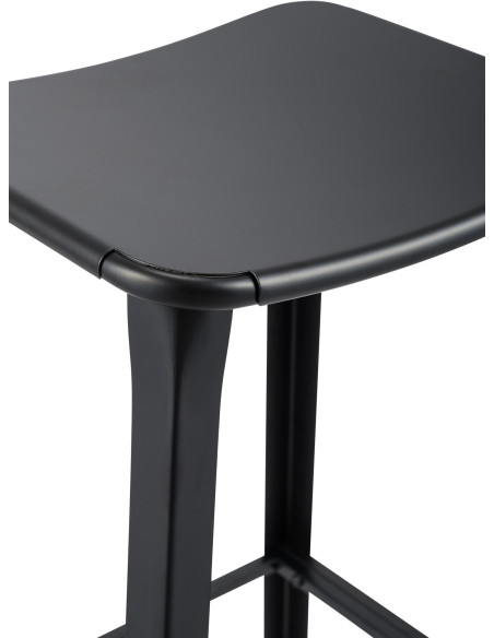 Tabouret de bar industriel chic Métal Noir Mat Wavin - 2