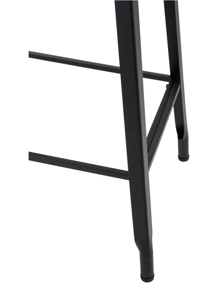 Tabouret de bar industriel chic Métal Noir Mat Wavin - 3