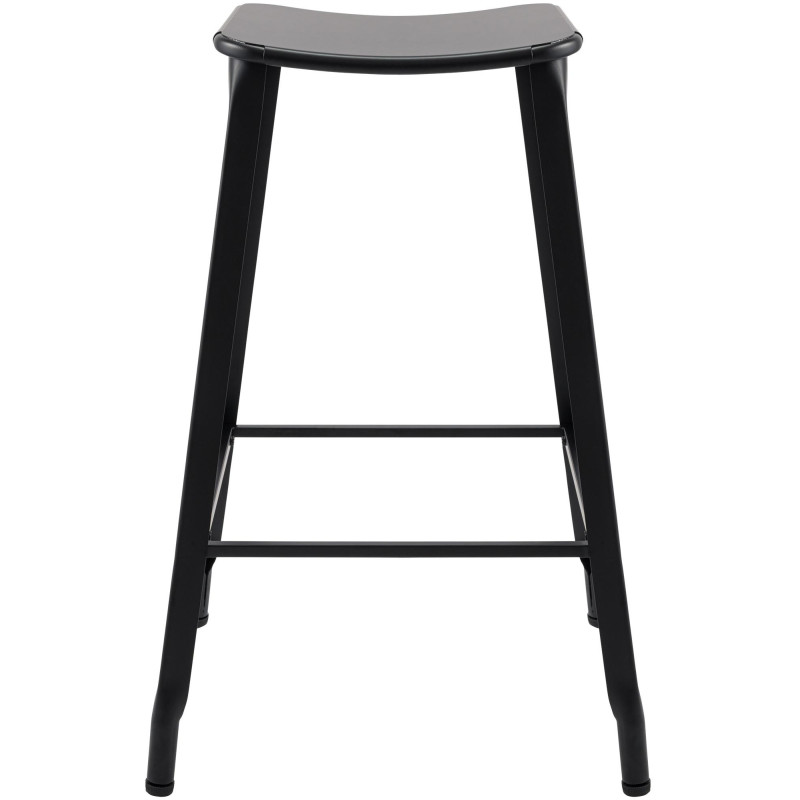Tabouret de bar industriel chic Métal Noir Mat Wavin - 4