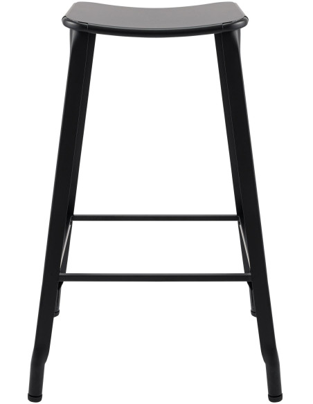 Tabouret de bar industriel chic Métal Noir Mat Wavin - 4