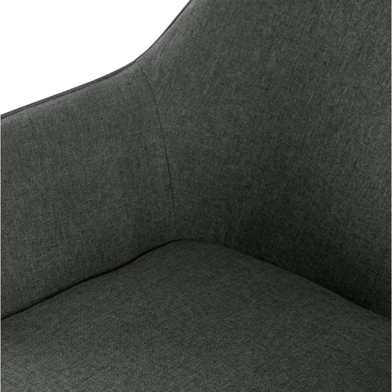 Fauteuil de table scandinace chic Tissu Gris foncé Métal Noir Mat Enlor - 5