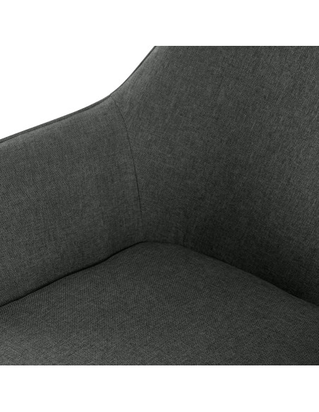 Fauteuil de table scandinace chic Tissu Gris foncé Métal Noir Mat Enlor - 5