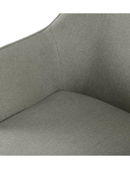 Fauteuil de table scandinace chic Tissu Gris clair Métal Noir Mat Enlor - 5