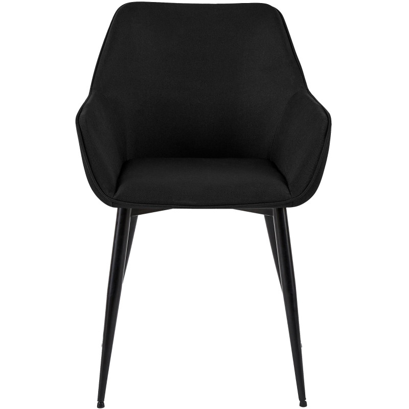 Fauteuil de table scandinace chic Tissu Noir Métal Noir Mat Enlor - 2