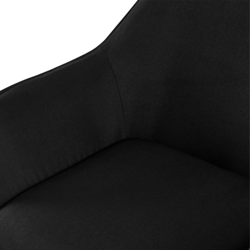 Fauteuil de table scandinace chic Tissu Noir Métal Noir Mat Enlor - 5