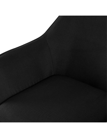 Fauteuil de table scandinace chic Tissu Noir Métal Noir Mat Enlor - 5