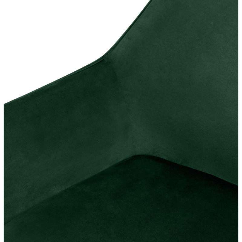Fauteuil de table scandinace chic Velours Vert Métal Noir Mat Enlor - 5