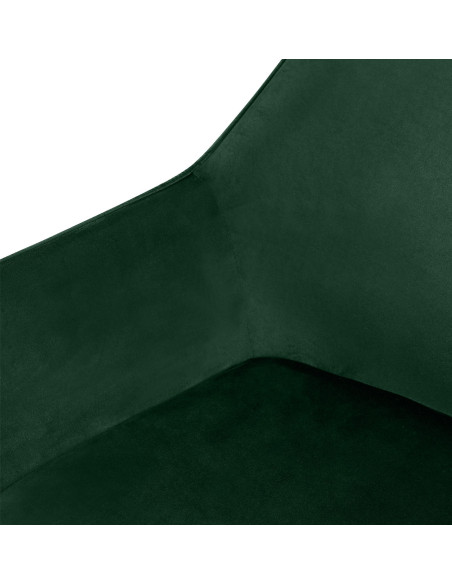 Fauteuil de table scandinace chic Velours Vert Métal Noir Mat Enlor - 5