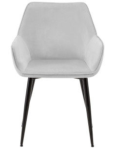 Fauteuil de table scandinace chic Velours Gris clair Métal Noir Mat Enlor - 2