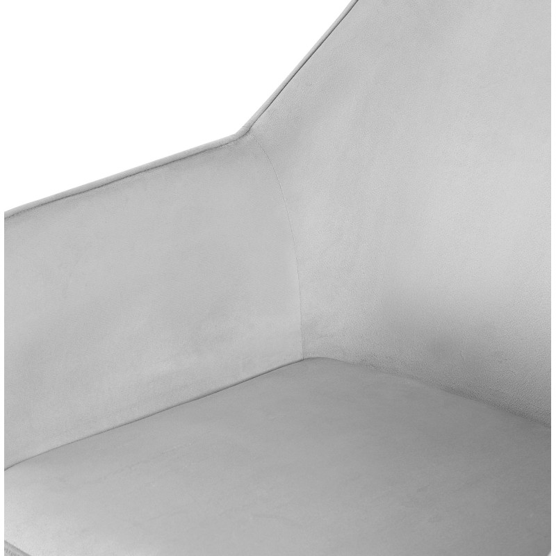 Fauteuil de table scandinace chic Velours Gris clair Métal Noir Mat Enlor - 5