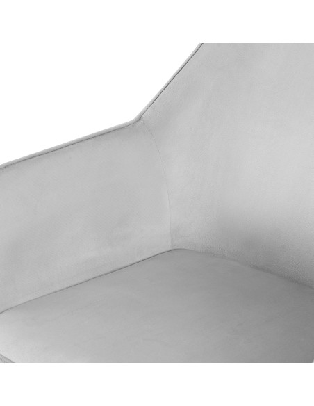 Fauteuil de table scandinace chic Velours Gris clair Métal Noir Mat Enlor - 5