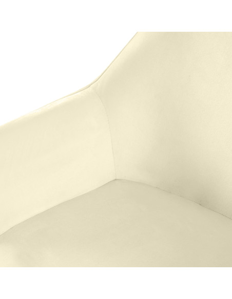 Fauteuil de table scandinace chic Velours Blanc crème Métal Noir Mat Enlor - 5