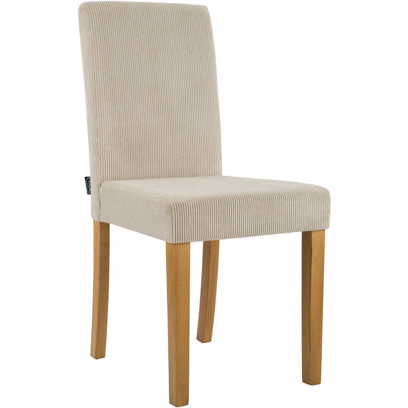 Chaise rétro chic Velours côtelé Marron clair Bois d'hévéa Marron clair Aneko - 1