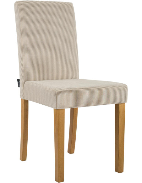 Chaise rétro chic Velours côtelé Marron clair Bois d'hévéa Marron clair Aneko - 1