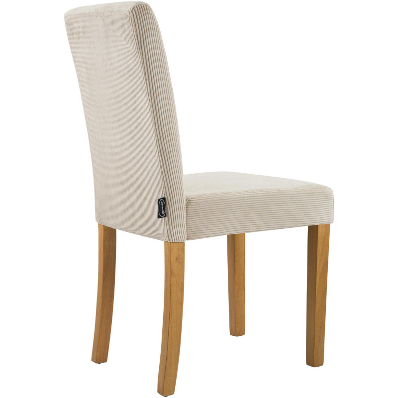 Chaise rétro chic Velours côtelé Marron clair Bois d'hévéa Marron clair Aneko - 2