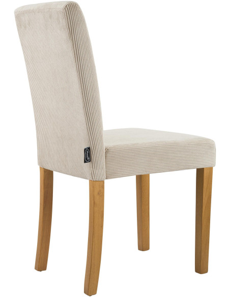 Chaise rétro chic Velours côtelé Marron clair Bois d'hévéa Marron clair Aneko - 2