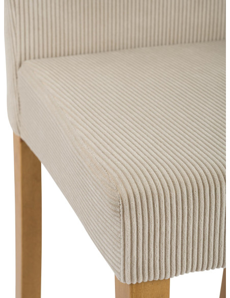 Chaise rétro chic Velours côtelé Marron clair Bois d'hévéa Marron clair Aneko - 3