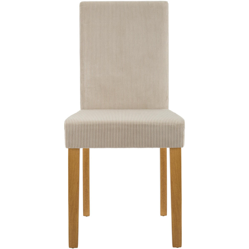 Chaise rétro chic Velours côtelé Marron clair Bois d'hévéa Marron clair Aneko - 4