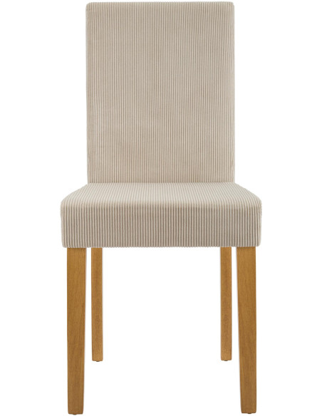 Chaise rétro chic Velours côtelé Marron clair Bois d'hévéa Marron clair Aneko - 4