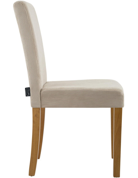 Chaise rétro chic Velours côtelé Marron clair Bois d'hévéa Marron clair Aneko - 5