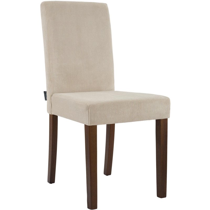 Chaise rétro chic Velours côtelé Marron clair Bois d'hévéa Marron foncé Aneko - 1