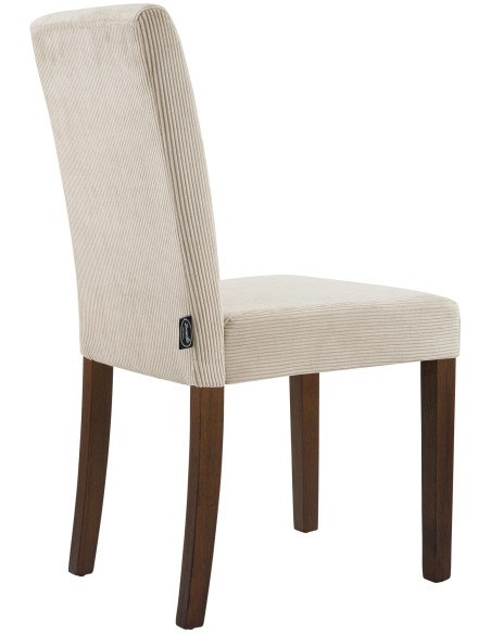 Chaise rétro chic Velours côtelé Marron clair Bois d'hévéa Marron foncé Aneko - 2