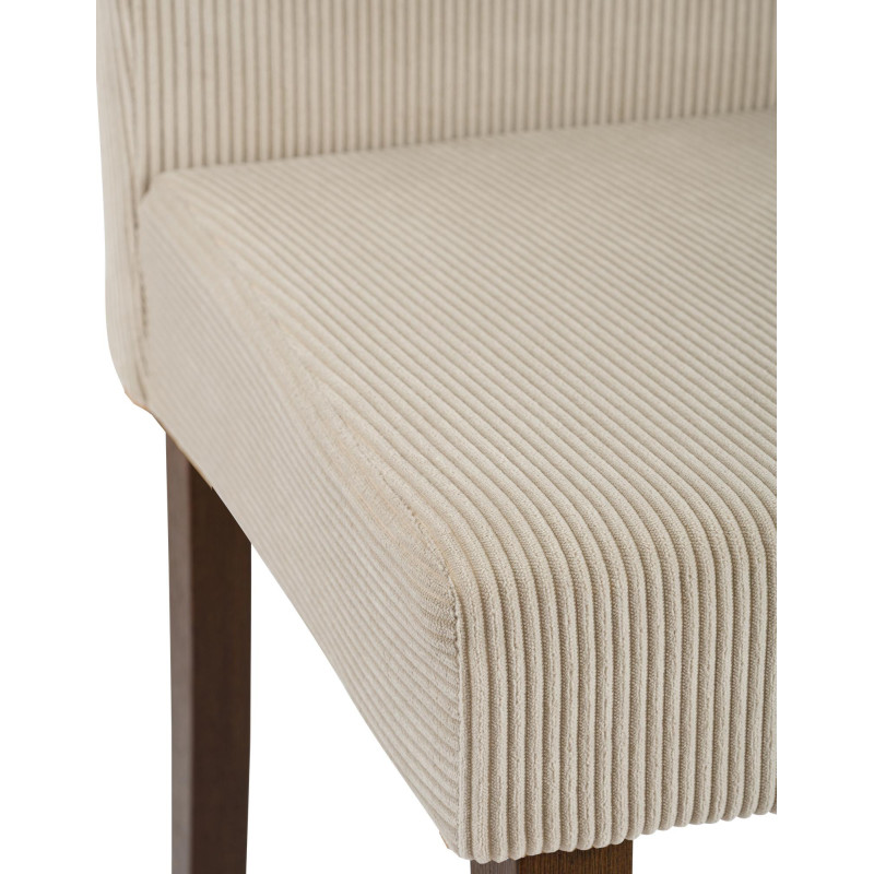 Chaise rétro chic Velours côtelé Marron clair Bois d'hévéa Marron foncé Aneko - 3